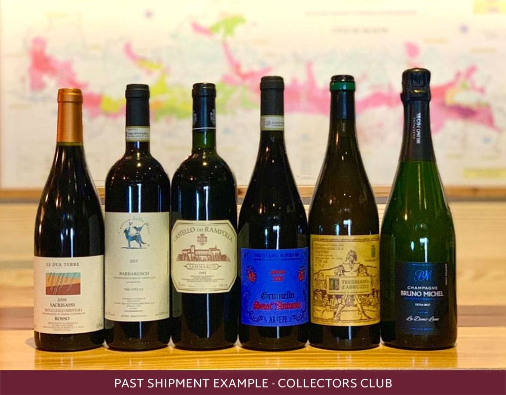 past shipment example of 6 international wines