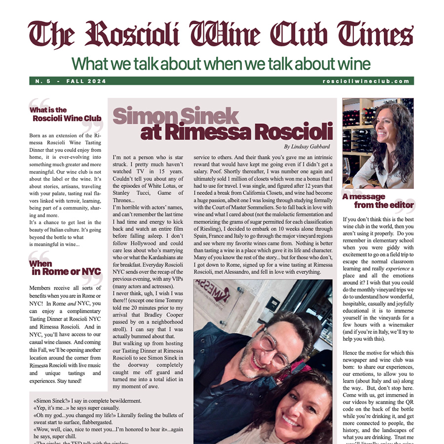 The Roscioli Wine Club Times Issue 5 Fall 2024